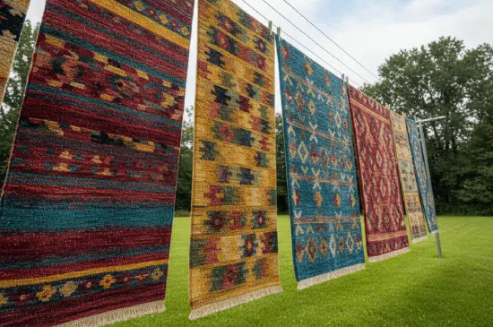 Tapete limpo e bem cuidado após higienização profissional